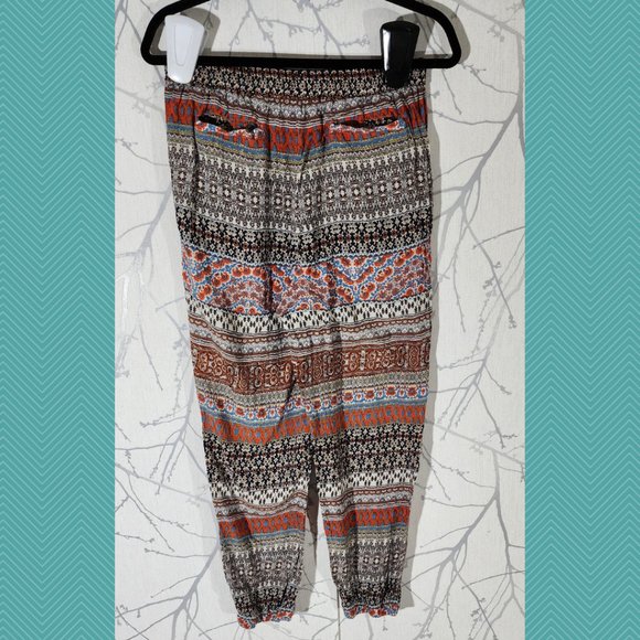 Lilka Orange Printed High Rise Bricolage Jogger Style Pants - Picture 2 of 4